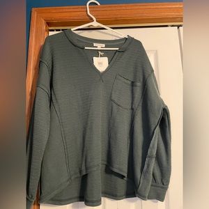 Small Blu Pepper Patchwork Knit Boutique Top